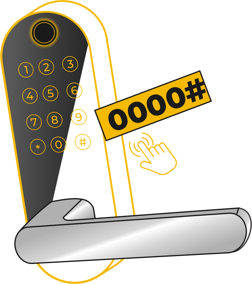 tap the keypad and enter code